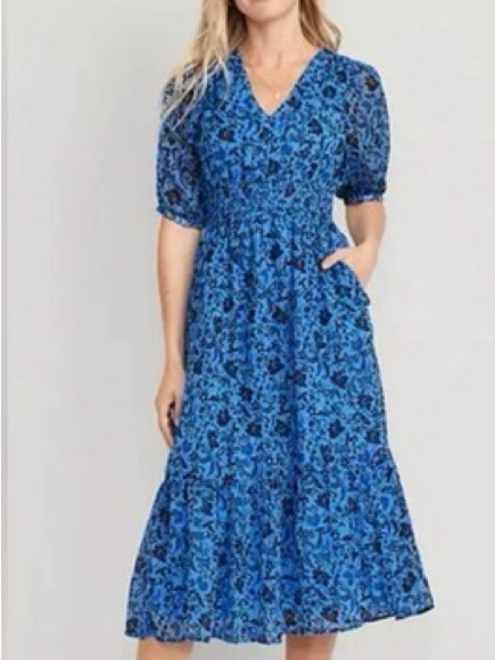 Old Navy Blue Floral Midi Dress